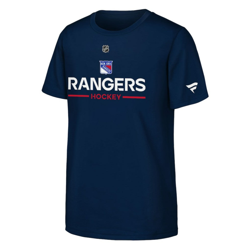 NHL Navy New York Rangers Fanatics Youth Authentic Pro Wordmark T-Shirt
