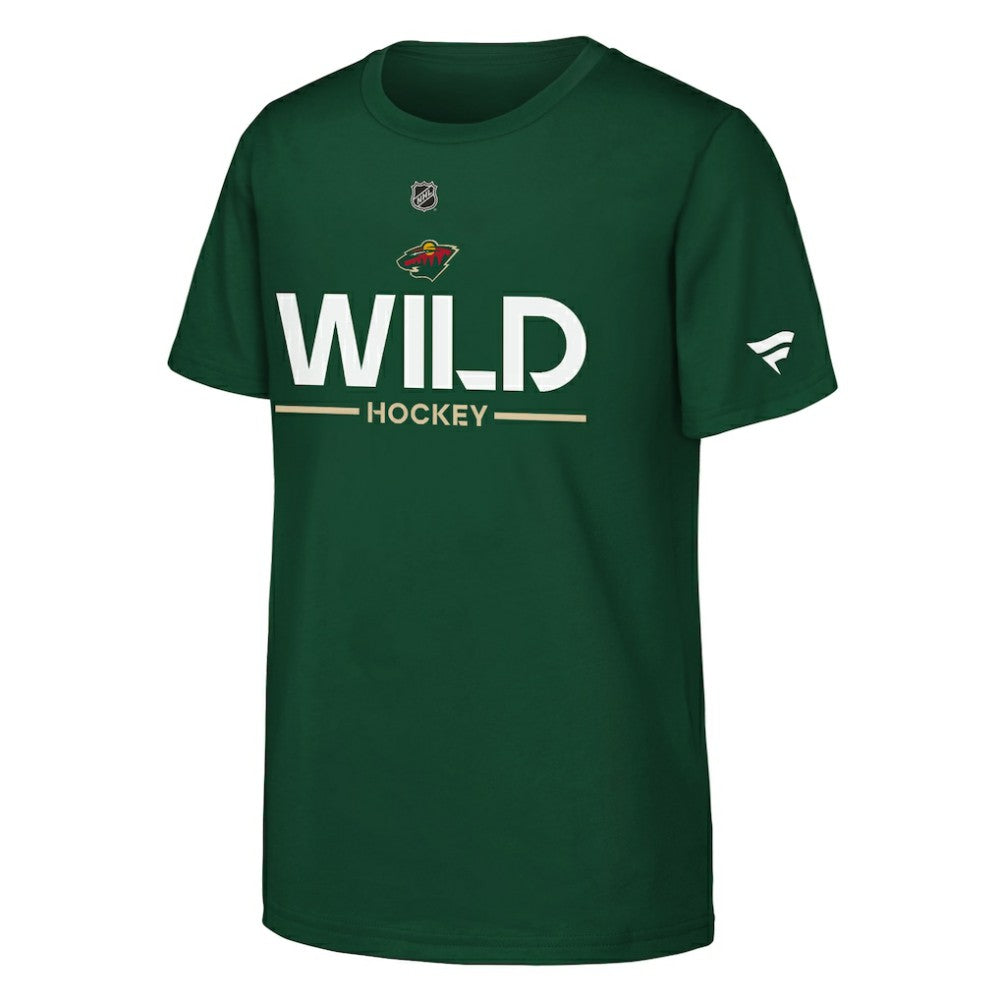 NHL Green Minnesota Wild Fanatics Youth Authentic Pro Wordmark T-Shirt