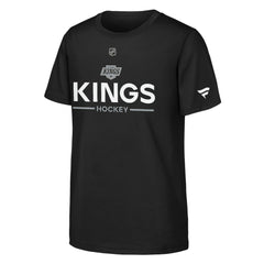 NHL Black Los Angeles Kings Fanatics Youth Authentic Pro Wordmark T-Shirt