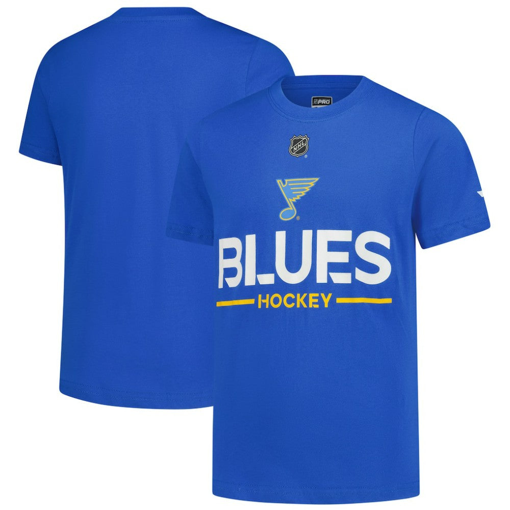 NHL Blue St. Louis Blues Fanatics Youth Authentic Pro Wordmark T-Shirt