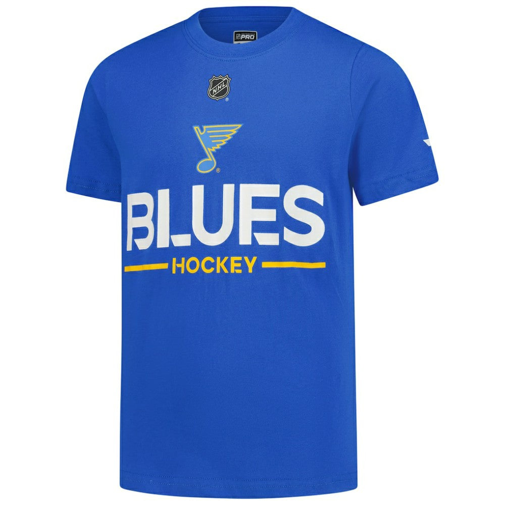 NHL Blue St. Louis Blues Fanatics Youth Authentic Pro Wordmark T-Shirt