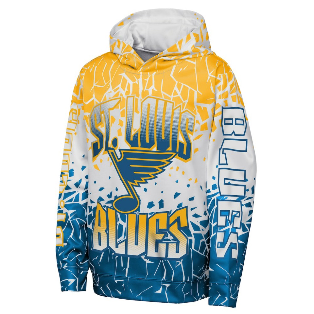 NHL Gold St. Louis Blues Outerstuff Youth Frozen Frenzy Hoodie