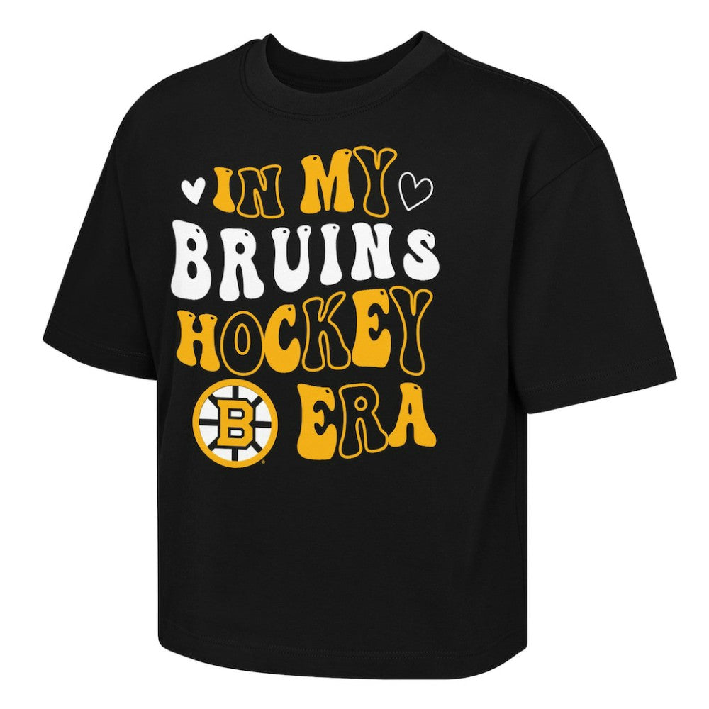 NHL Black Boston Bruins Outerstuff Girls Youth In My Era Boxy T-Shirt