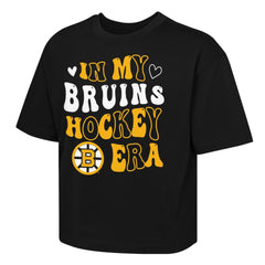 NHL Black Boston Bruins Outerstuff Girls Youth In My Era Boxy T-Shirt