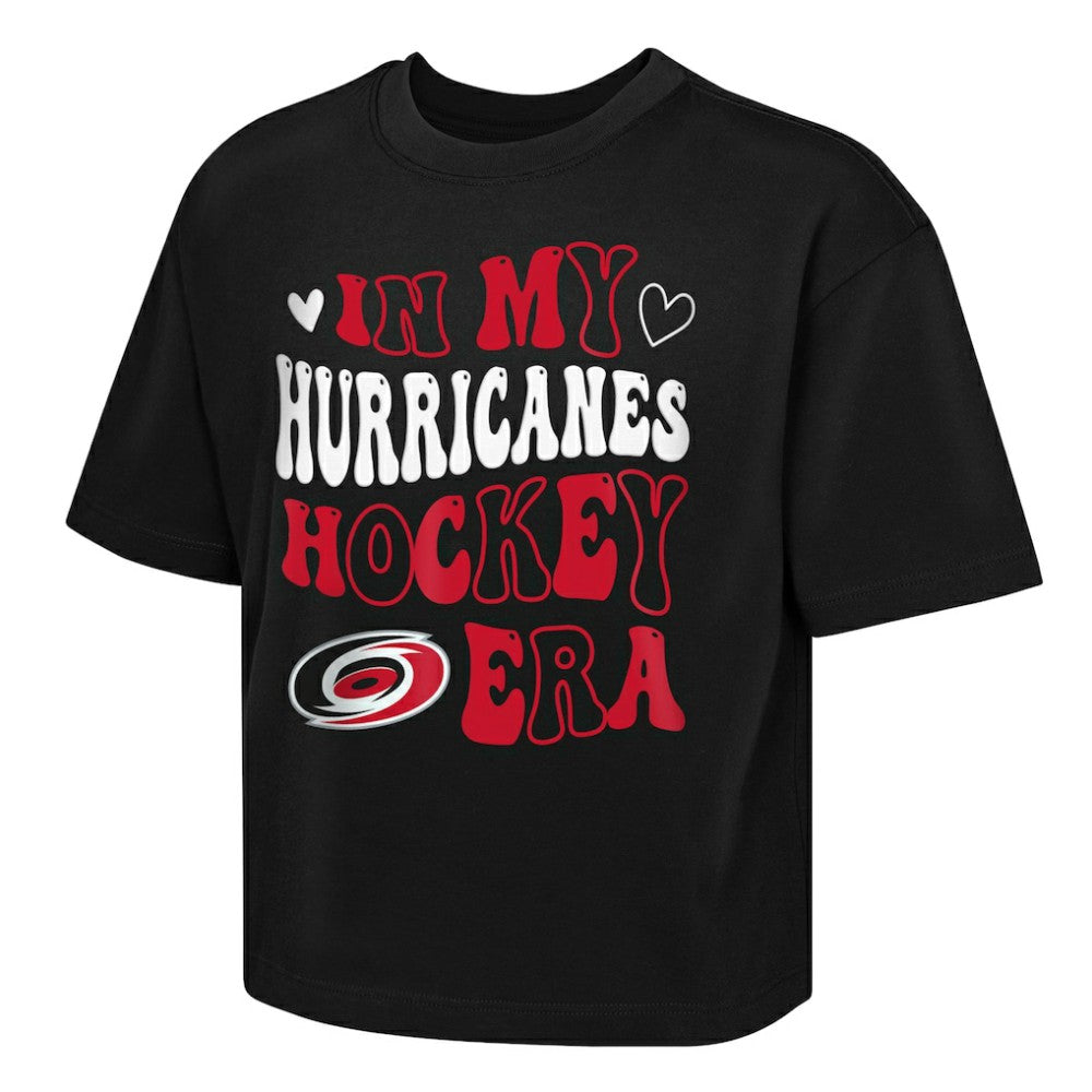 NHL Black Carolina Hurricanes Outerstuff Girls Youth In My Era Boxy T-Shirt