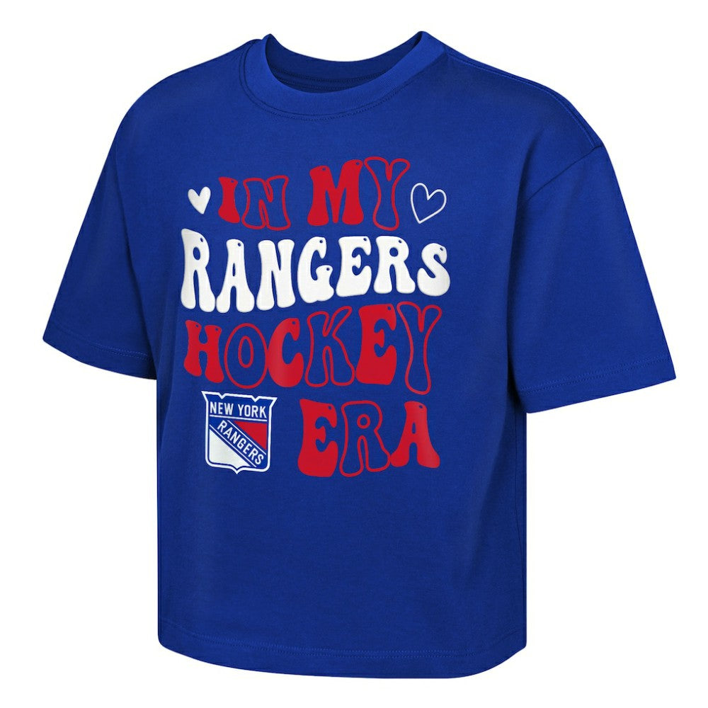 NHL Blue New York Rangers Outerstuff Girls Youth In My Era Boxy T-Shirt
