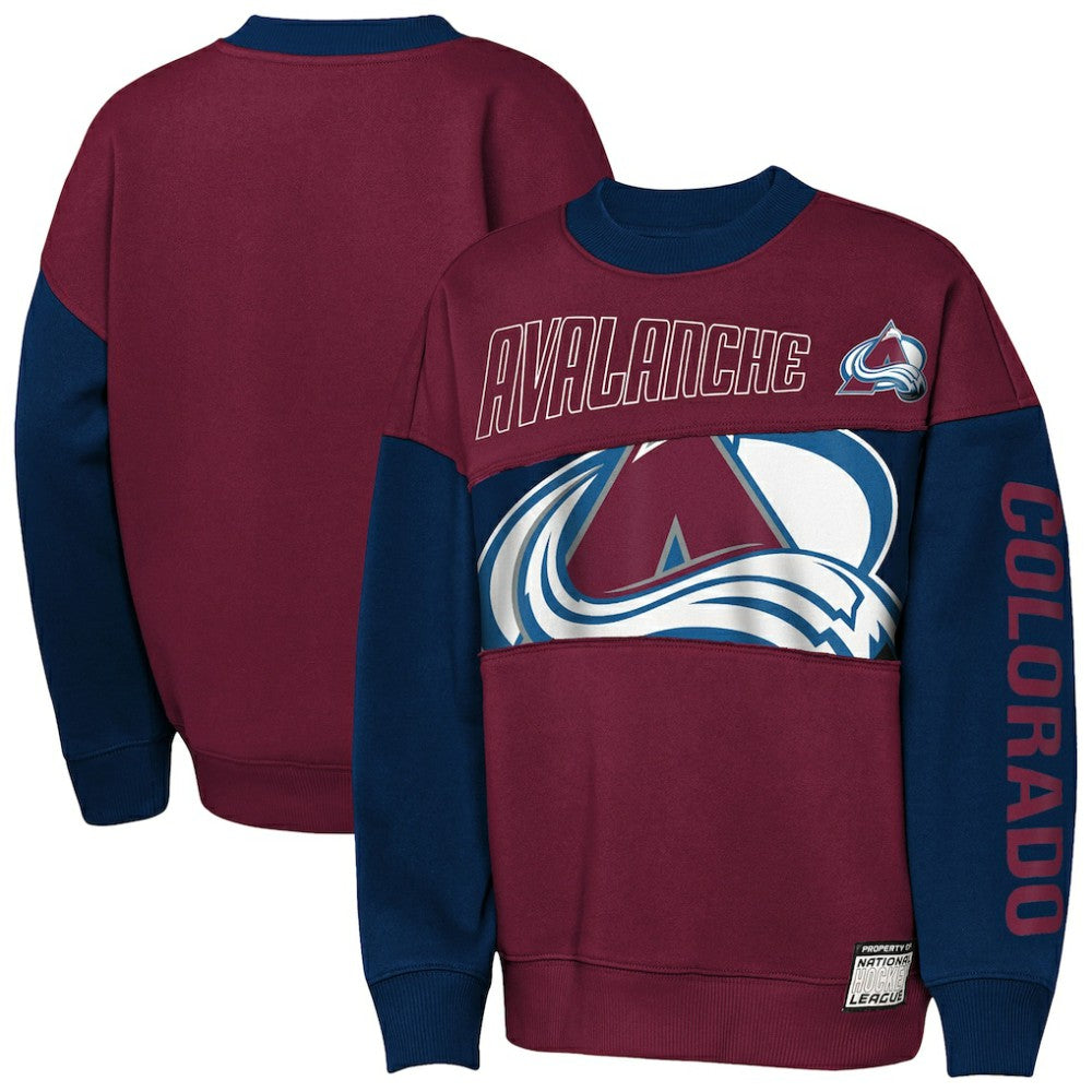 NHL Burgundy/Navy Colorado Avalanche Outerstuff Youth Impact Player Sweatshirt