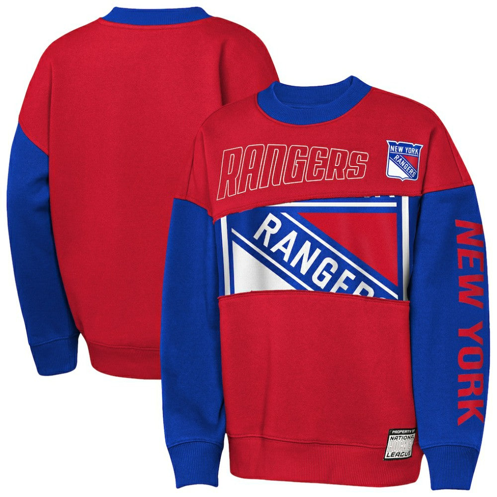 NHL Red/Blue New York Rangers Outerstuff Youth Impact Player Sweatshirt