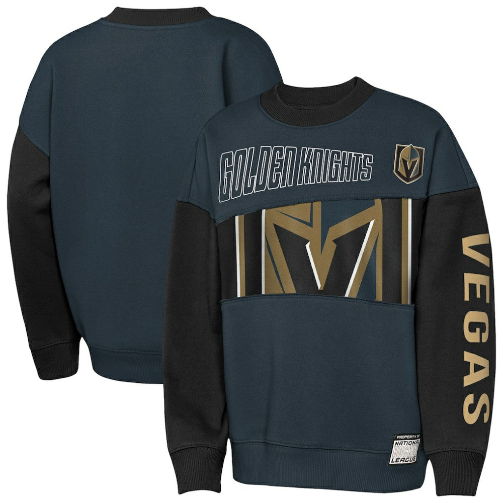 NHL Steel/Black Vegas Golden Knights Outerstuff Youth Impact Player Sweatshirt