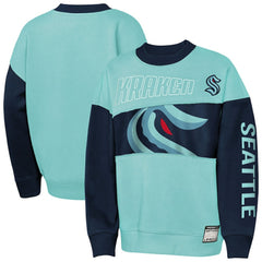 NHL Light Blue/Deep Sea Blue Seattle Kraken Outerstuff Youth Impact Player Sweatshirt