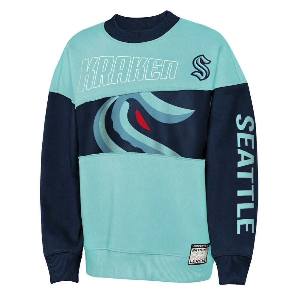 NHL Light Blue/Deep Sea Blue Seattle Kraken Outerstuff Youth Impact Player Sweatshirt