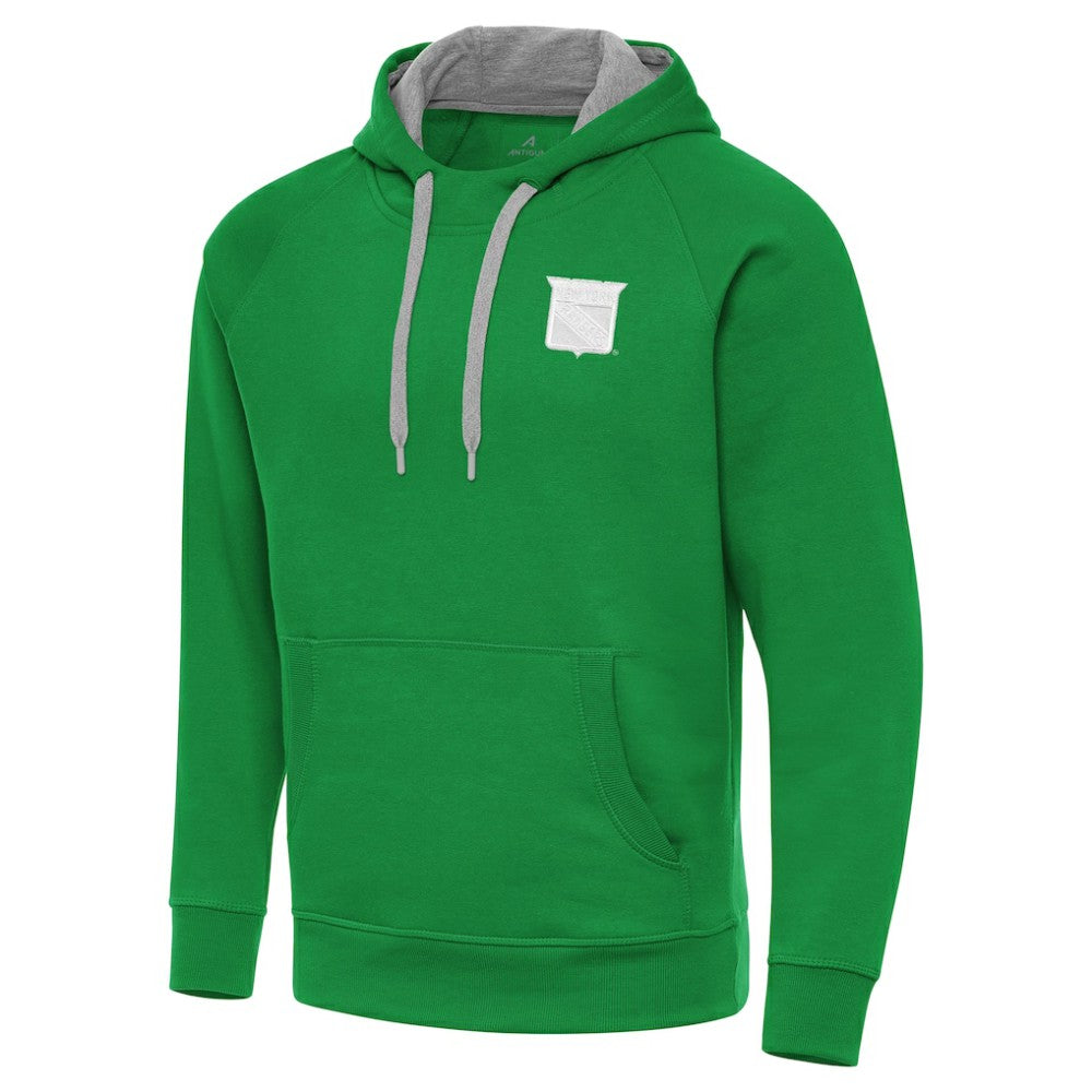 NHL Kelly Green New York Rangers Antigua St. Patrick's Day Victory Pullover Hoodie