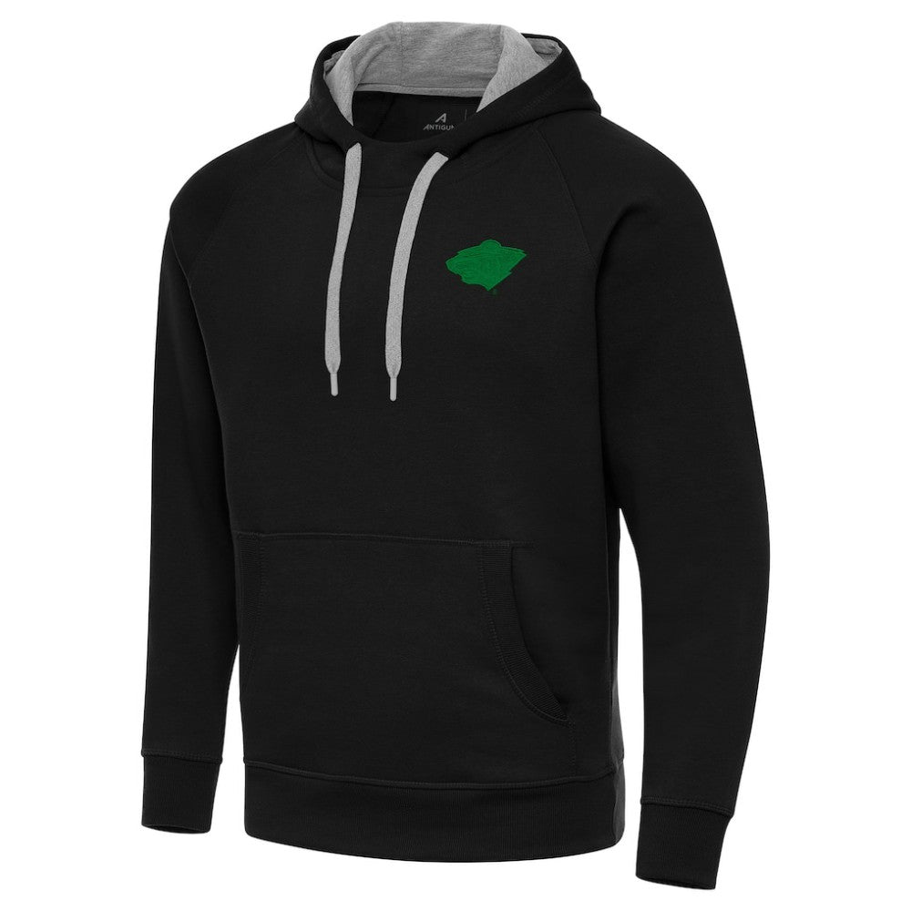 NHL Black Minnesota Wild Antigua St. Patrick's Day Victory Pullover Hoodie