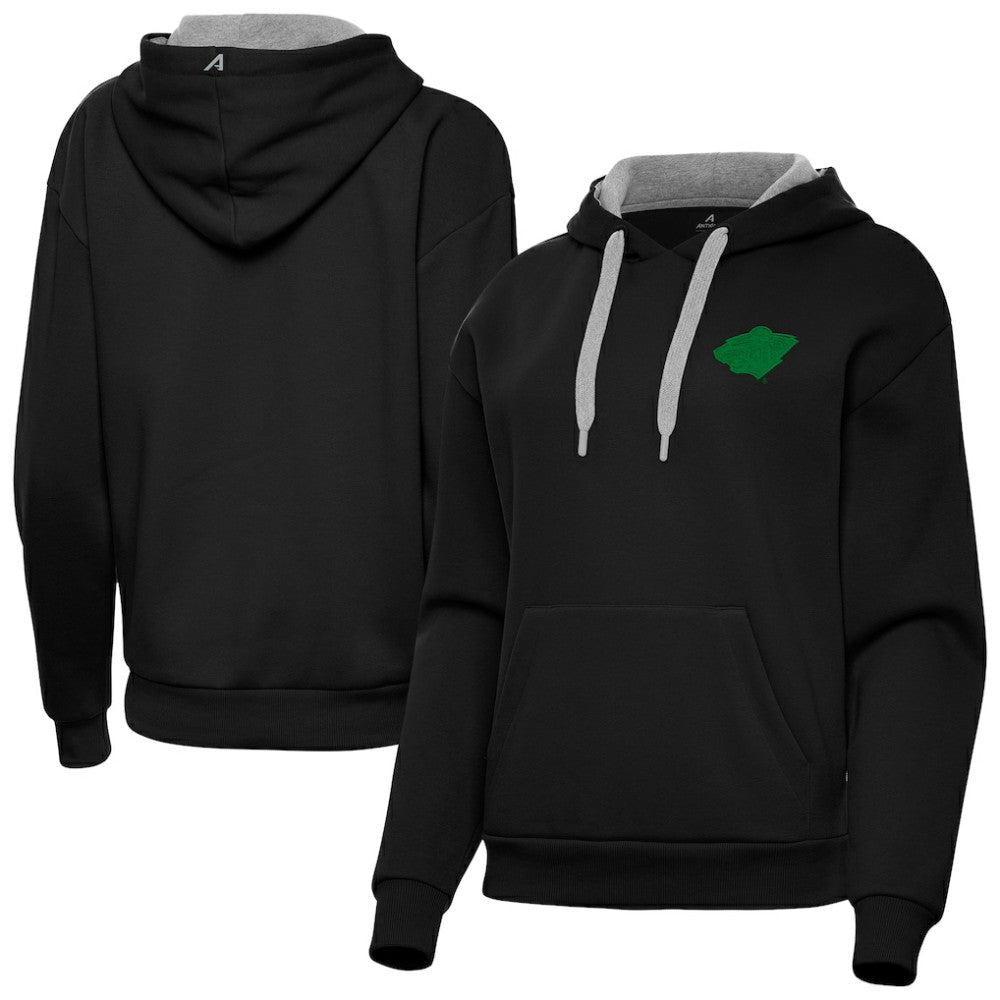 NHL Black Minnesota Wild Antigua Women's St. Patrick's Day Victory Pullover Hoodie