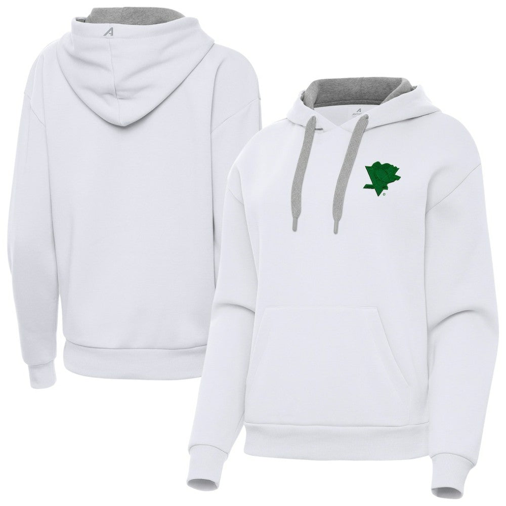 NHL White Pittsburgh Penguins Antigua Women's St. Patrick's Day Victory Pullover Hoodie