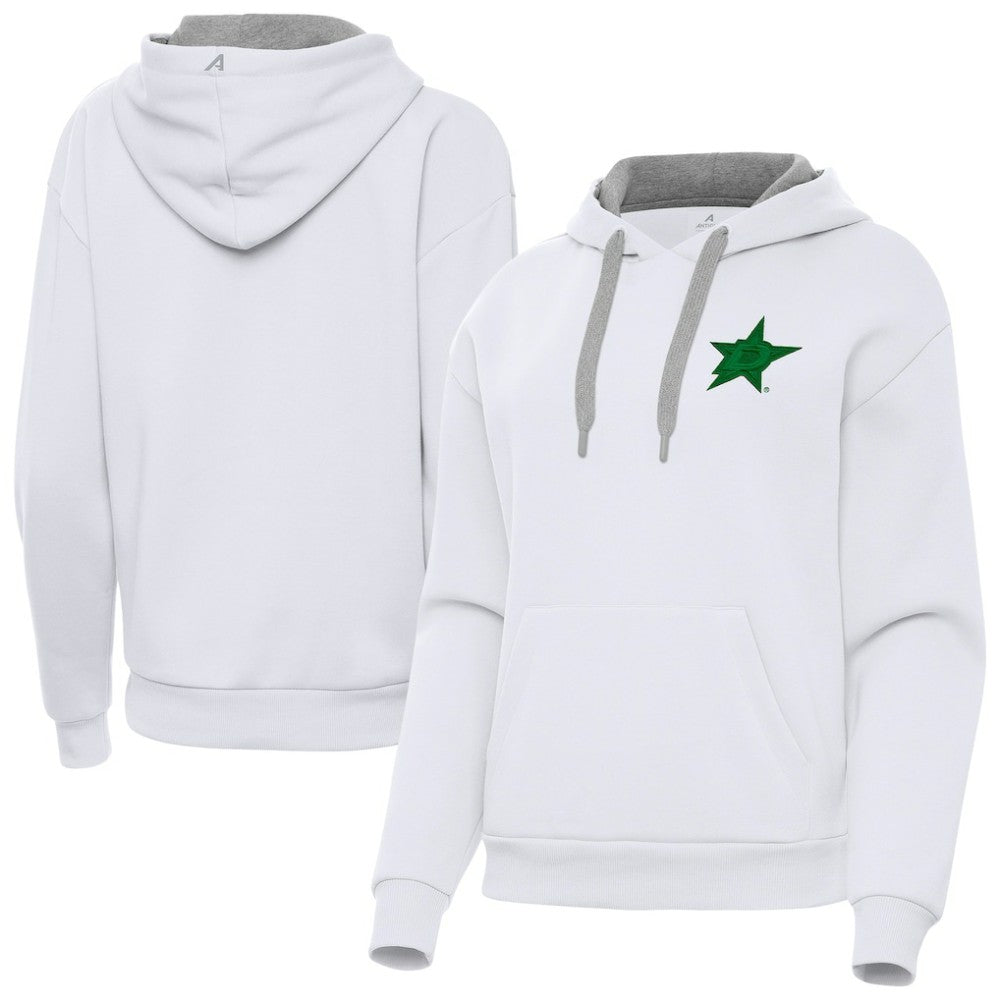 NHL White Dallas Stars Antigua Women's St. Patrick's Day Victory Pullover Hoodie