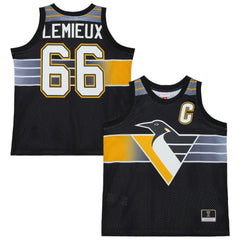 NHL Black Mario Lemieux Pittsburgh Penguins Mitchell & Ness Unisex Maxxed Out Fashion Basketball Jersey