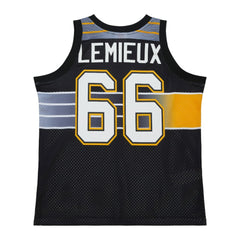 NHL Black Mario Lemieux Pittsburgh Penguins Mitchell & Ness Unisex Maxxed Out Fashion Basketball Jersey