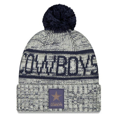 2025 Sideline Cold Weather Cuffed Knit Hat with Pom - Dallas Cowboys