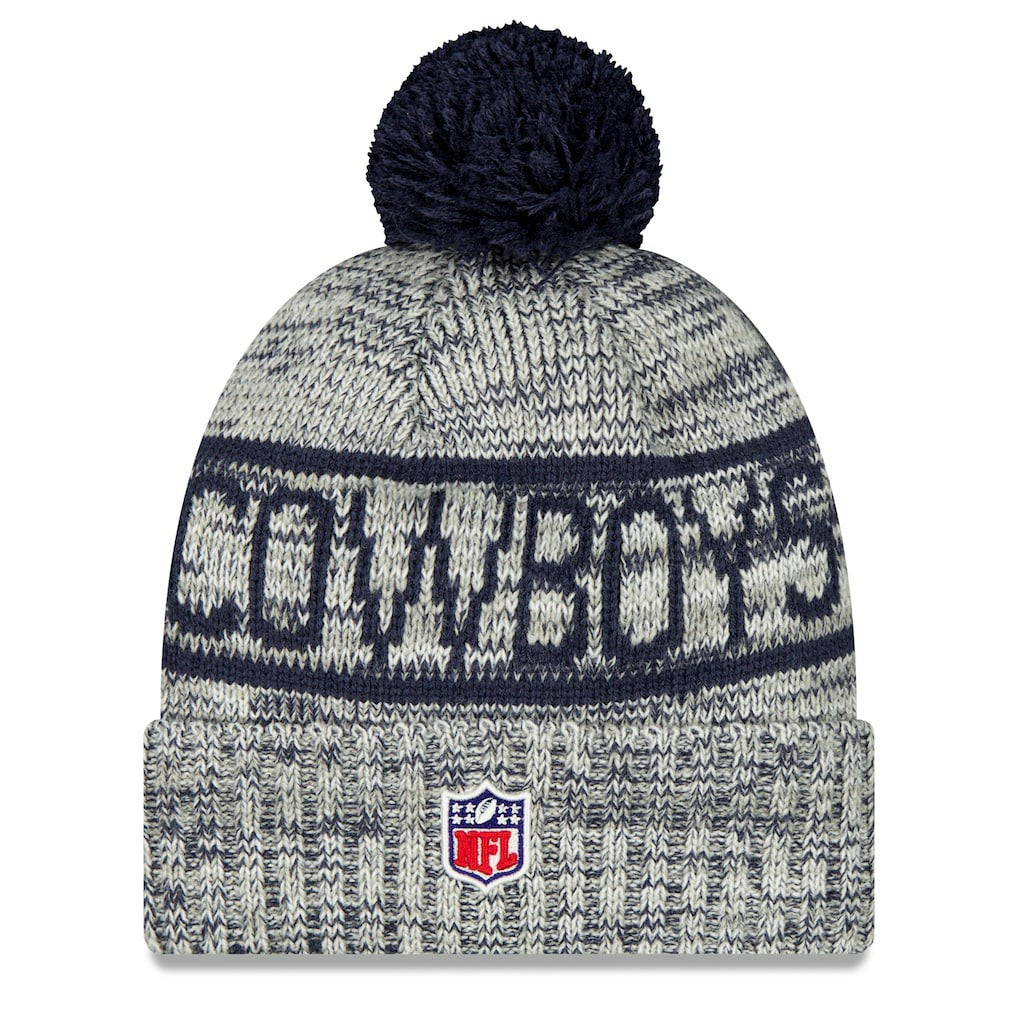 2025 Sideline Cold Weather Cuffed Knit Hat with Pom - Dallas Cowboys