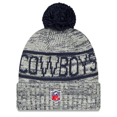 2025 Sideline Cold Weather Cuffed Knit Hat with Pom - Dallas Cowboys