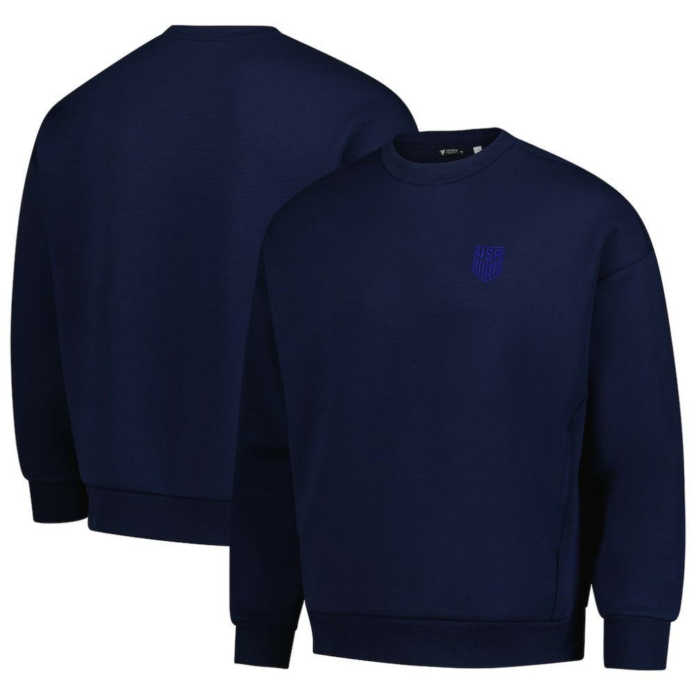 USMNT Levelwear Luxe Signature Lineage Tri-Blend Pullover Sweatshirt -  Navy