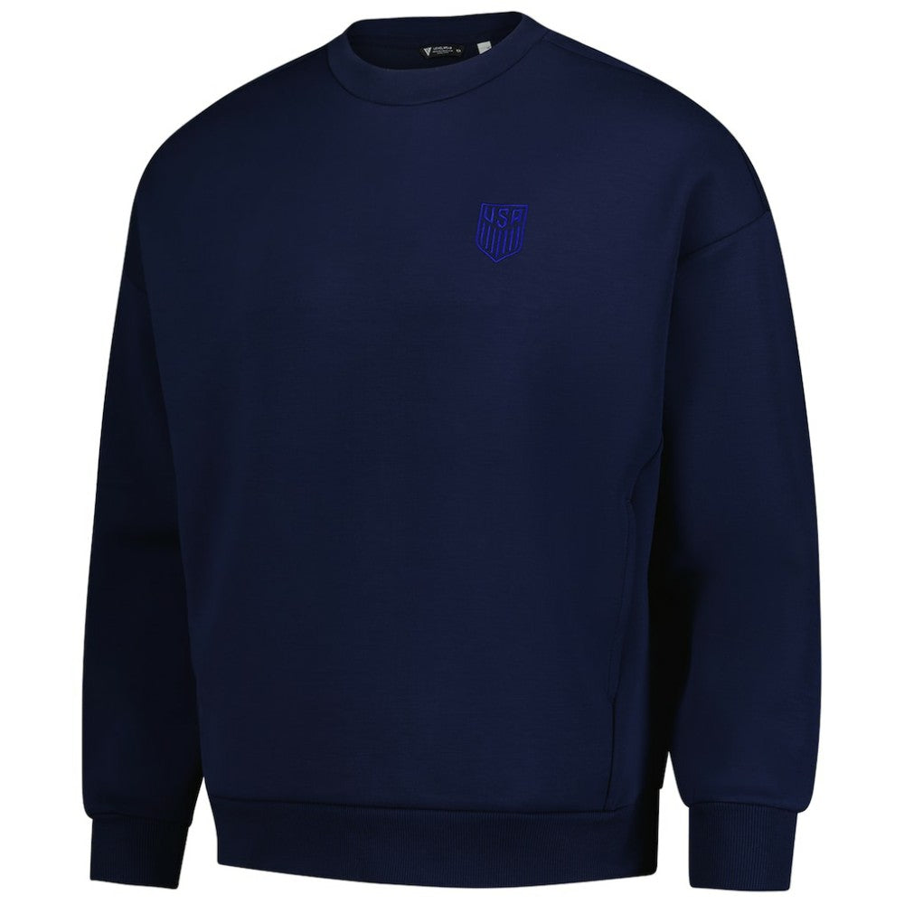 USMNT Levelwear Luxe Signature Lineage Tri-Blend Pullover Sweatshirt -  Navy