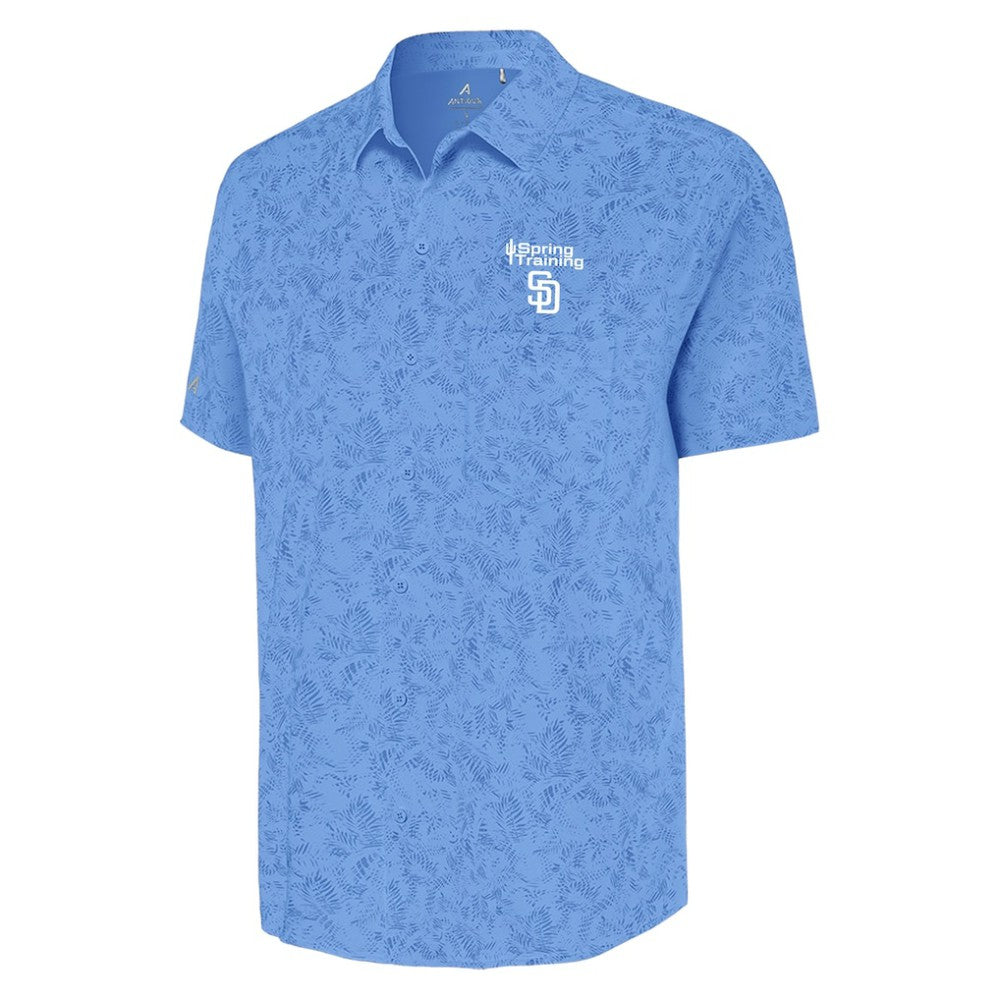 MLB San Diego Padres Antigua Cactus Spring Training Lush Button-Up Shirt
