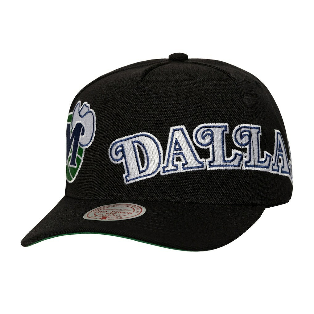 NBA Dallas Mavericks Busted Logo Wordmark Wrap Around Pro Pinch Adjustable Hat sale
