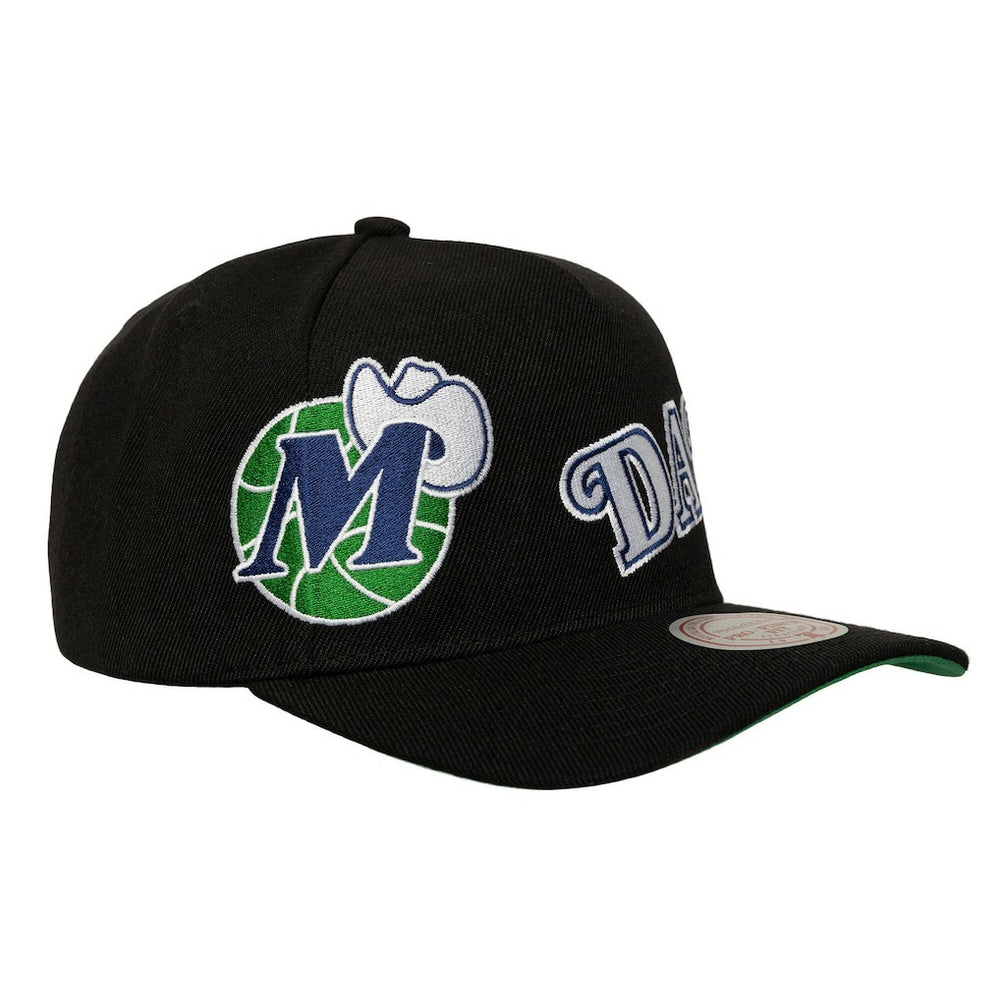NBA Dallas Mavericks Busted Logo Wordmark Wrap Around Pro Pinch Adjustable Hat sale