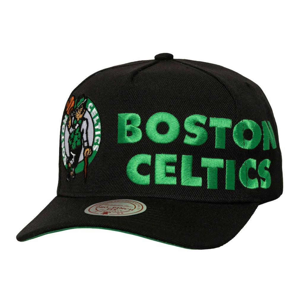 NBA Boston Celtics Busted Logo Wordmark Wrap-Around Pro Pinch Adjustable Hat
