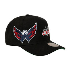 NHL Black Washington Capitals Mitchell & Ness Busted Logo Wordmark Wrap-Around Pro Pinch Adjustable Hat