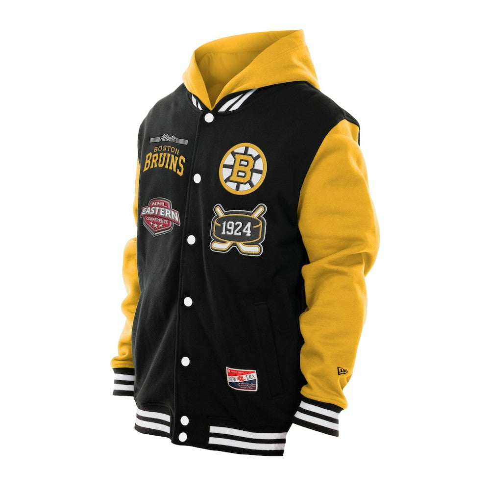 NHL Black/Gold Boston Bruins New Era Full-Snap Fleece Hoodie Jacket