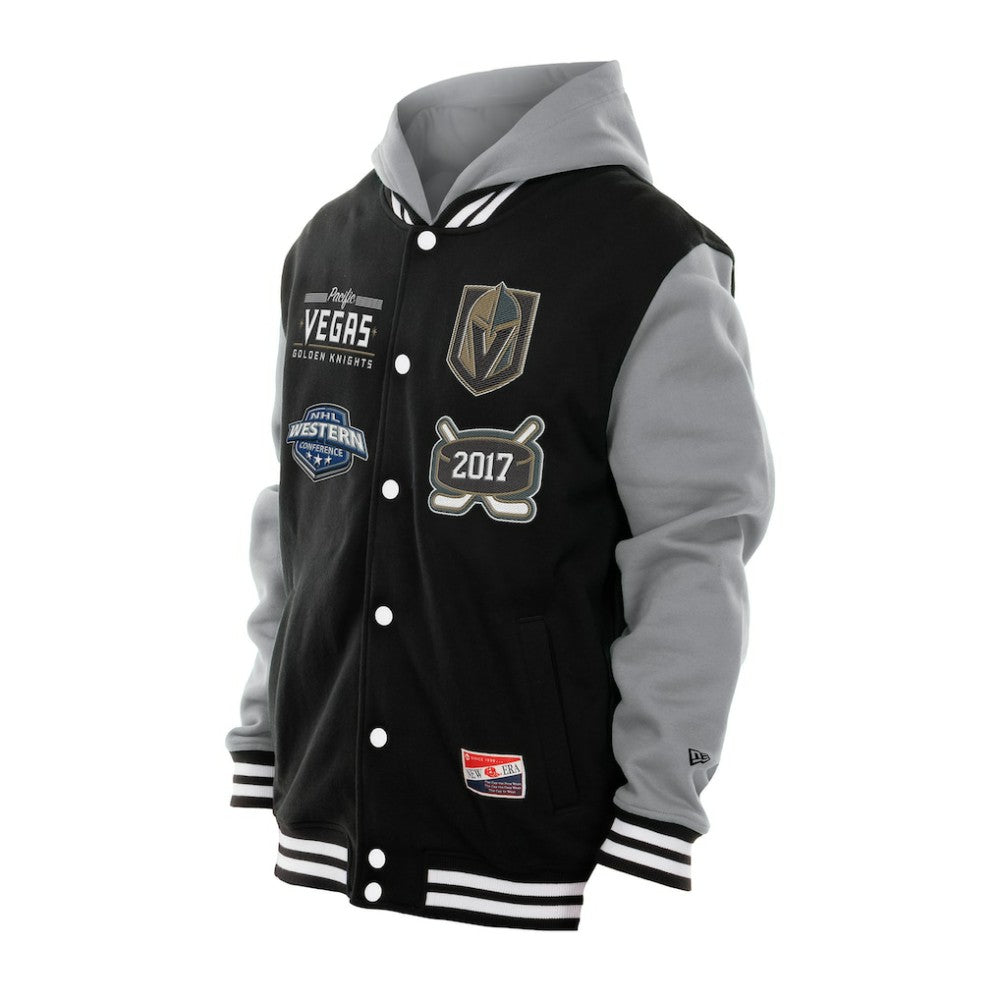 NHL Black/Grey Vegas Golden Knights New Era Full-Snap Fleece Hoodie Jacket