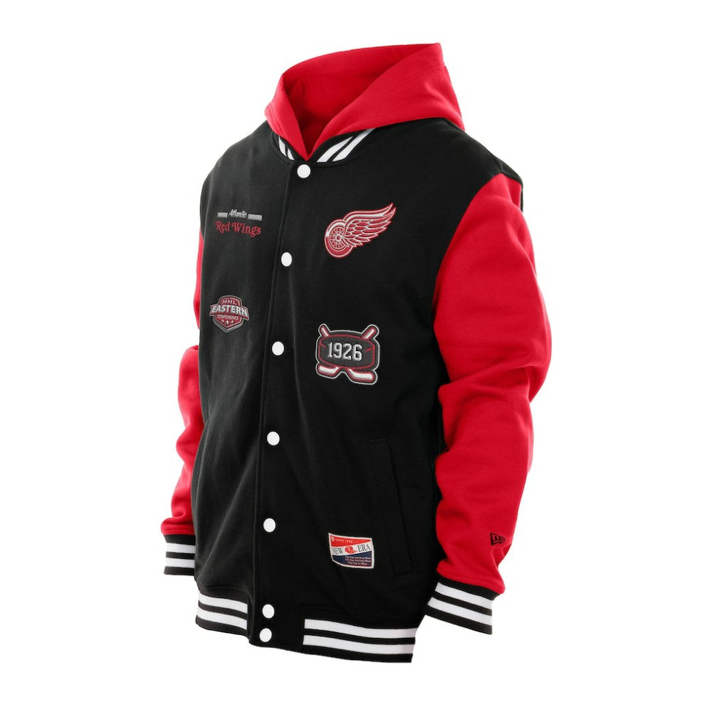 NHL Black/Red Detroit Red Wings New Era Full-Snap Fleece Hoodie Jacket