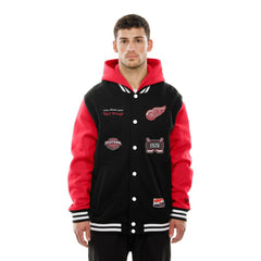 NHL Black/Red Detroit Red Wings New Era Full-Snap Fleece Hoodie Jacket