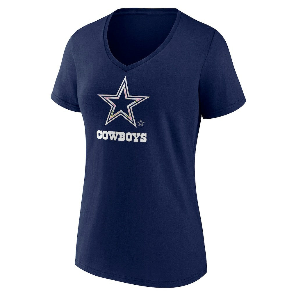 Women's Floral Number 1 Mom V-Neck T-Shirt - Dallas Cowboys