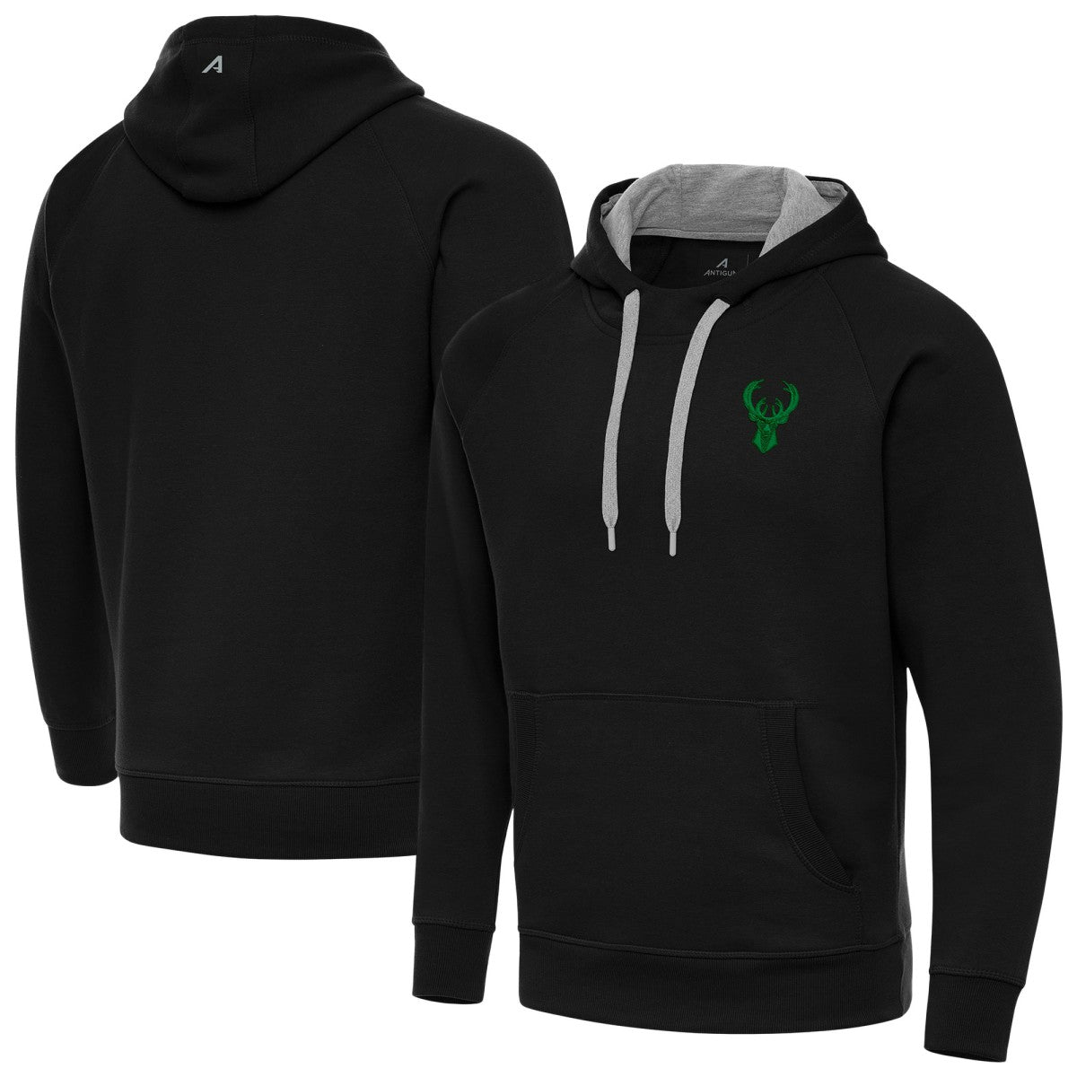 NBA Milwaukee Bucks Antigua St. Patrick's Day Victory Raglan Pullover Hoodie