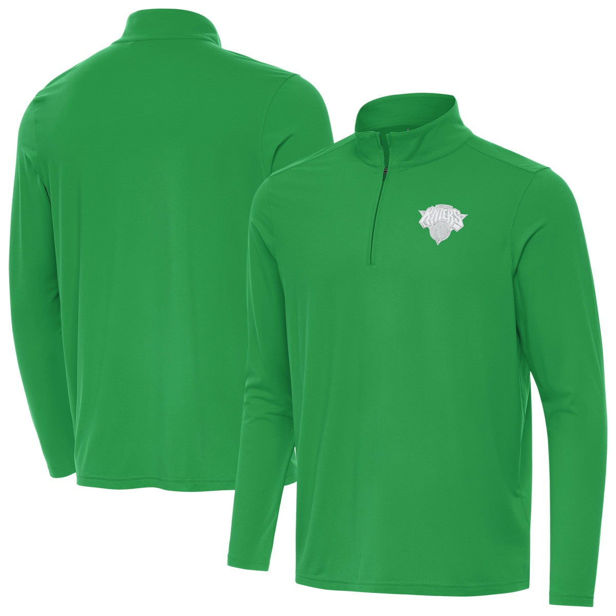 NBA New York Knicks Antigua St. Patrick's Day Intent Quarter-Zip Jacket