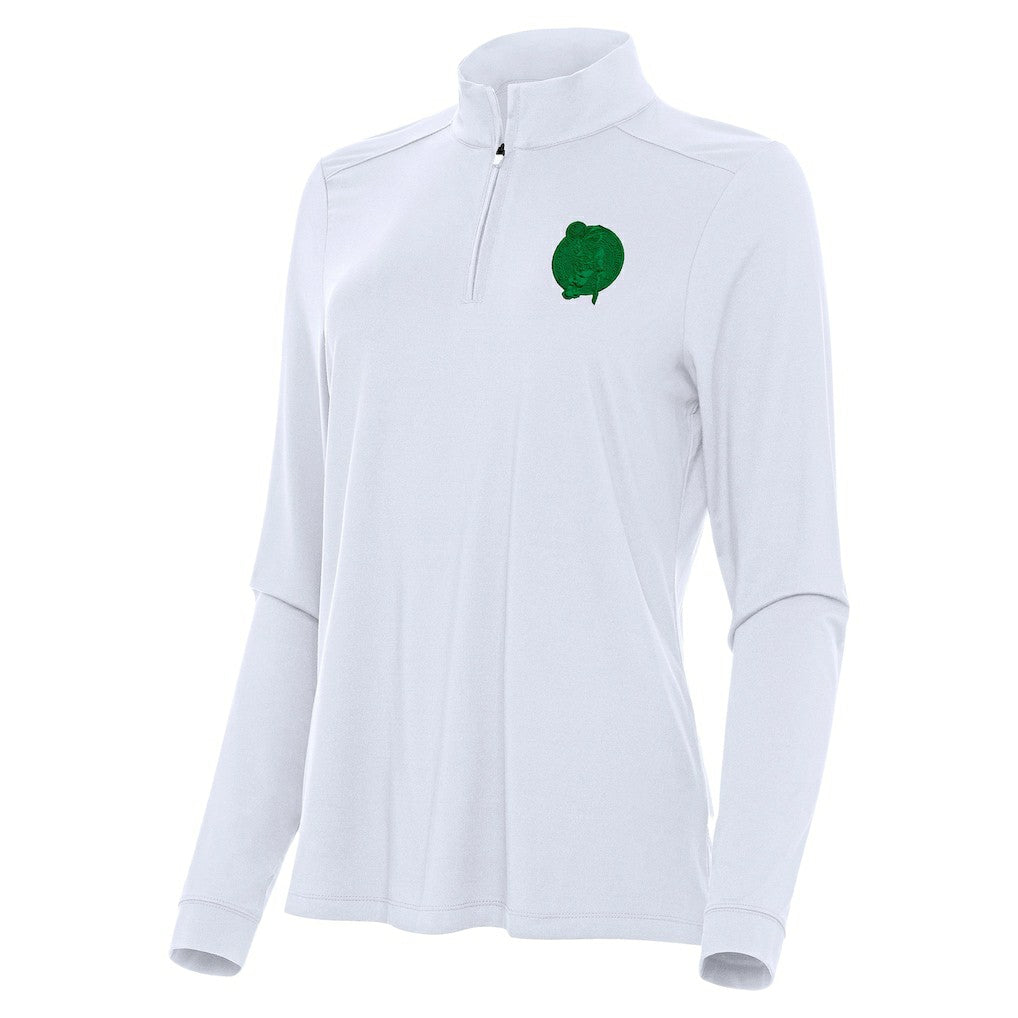 NBA Boston Celtics Antigua Women's St. Patrick's Day Intent Quarter-Zip Top