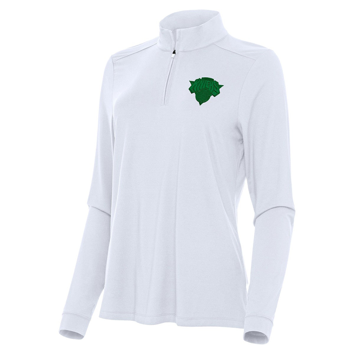 NBA New York Knicks Antigua Women's St. Patrick's Day Intent Quarter-Zip Top