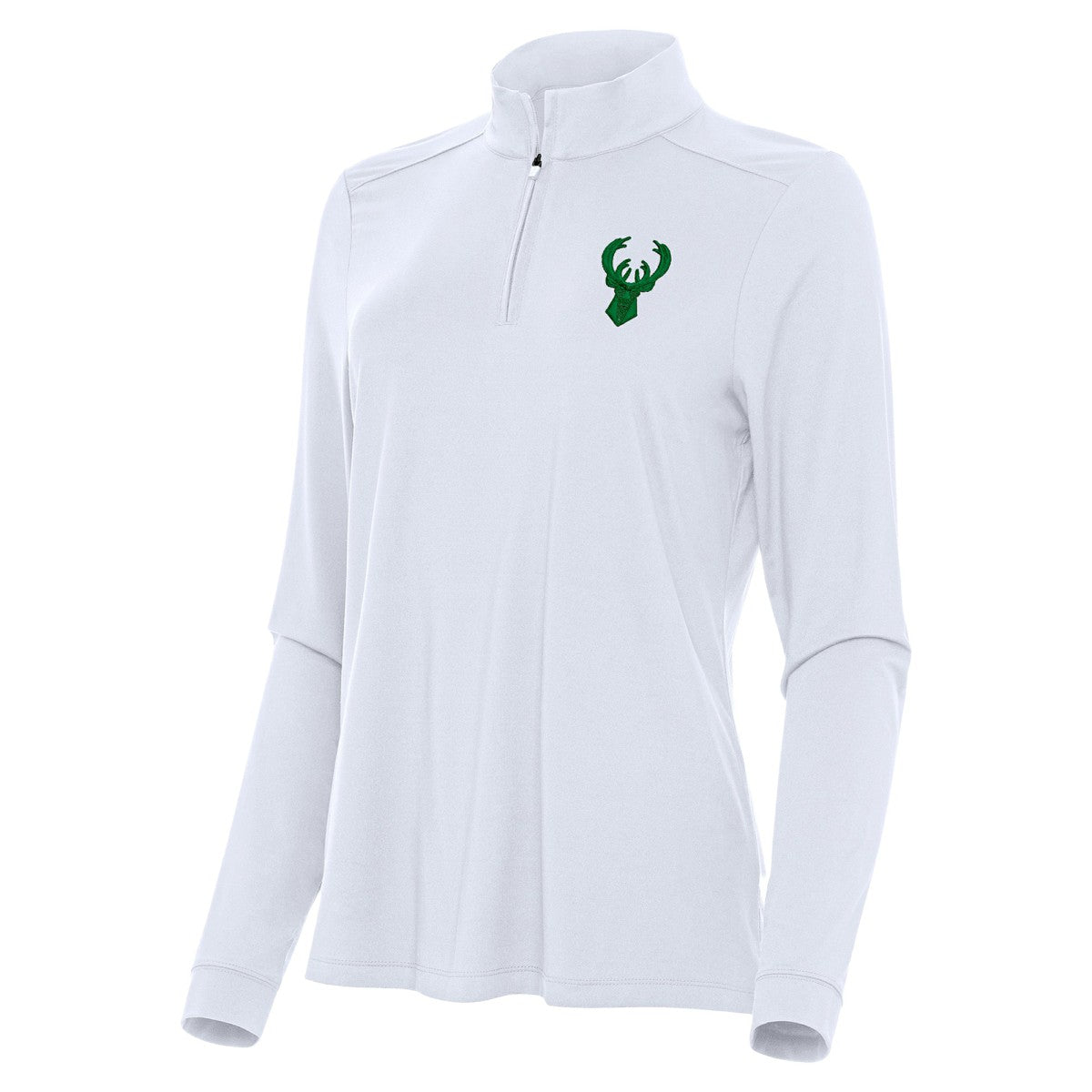 NBA Milwaukee Bucks Antigua Women's St. Patrick's Day Intent Quarter-Zip Top