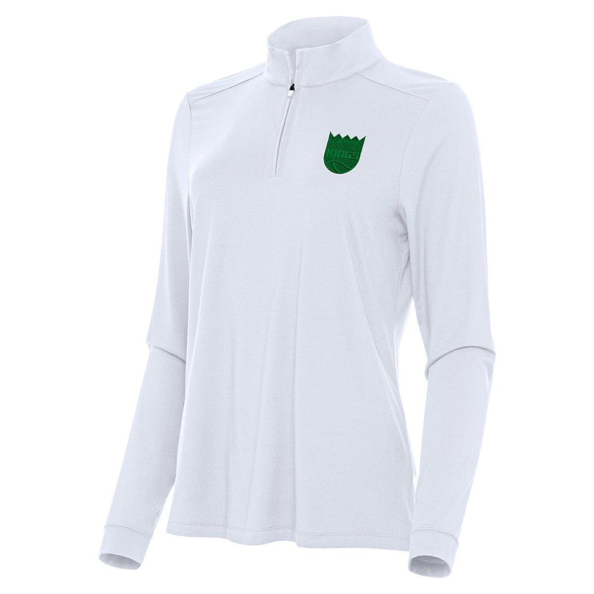 NBA Sacramento Kings Antigua Women's St. Patrick's Day Intent Quarter-Zip Top