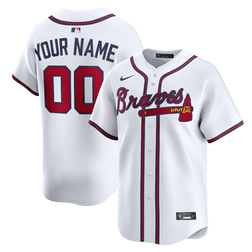 MLB Atlanta Braves Nike Home Limited Custom Jersey