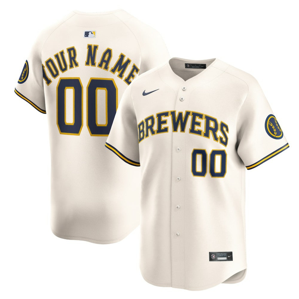 MLB Milwaukee Brewers Nike Home Limited Custom Jersey