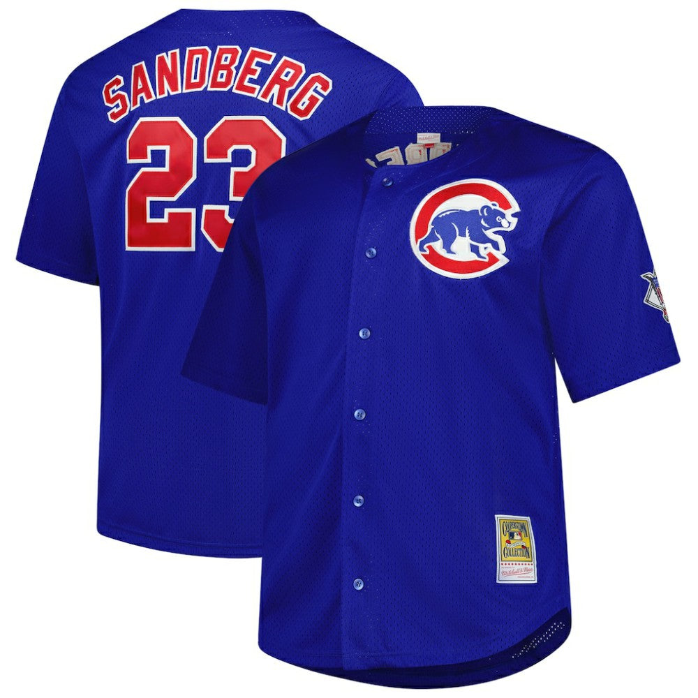 MLB Ryne Sandberg Chicago Cubs Mitchell & Ness Big & Tall Cooperstown Mesh Batting Practice Jersey