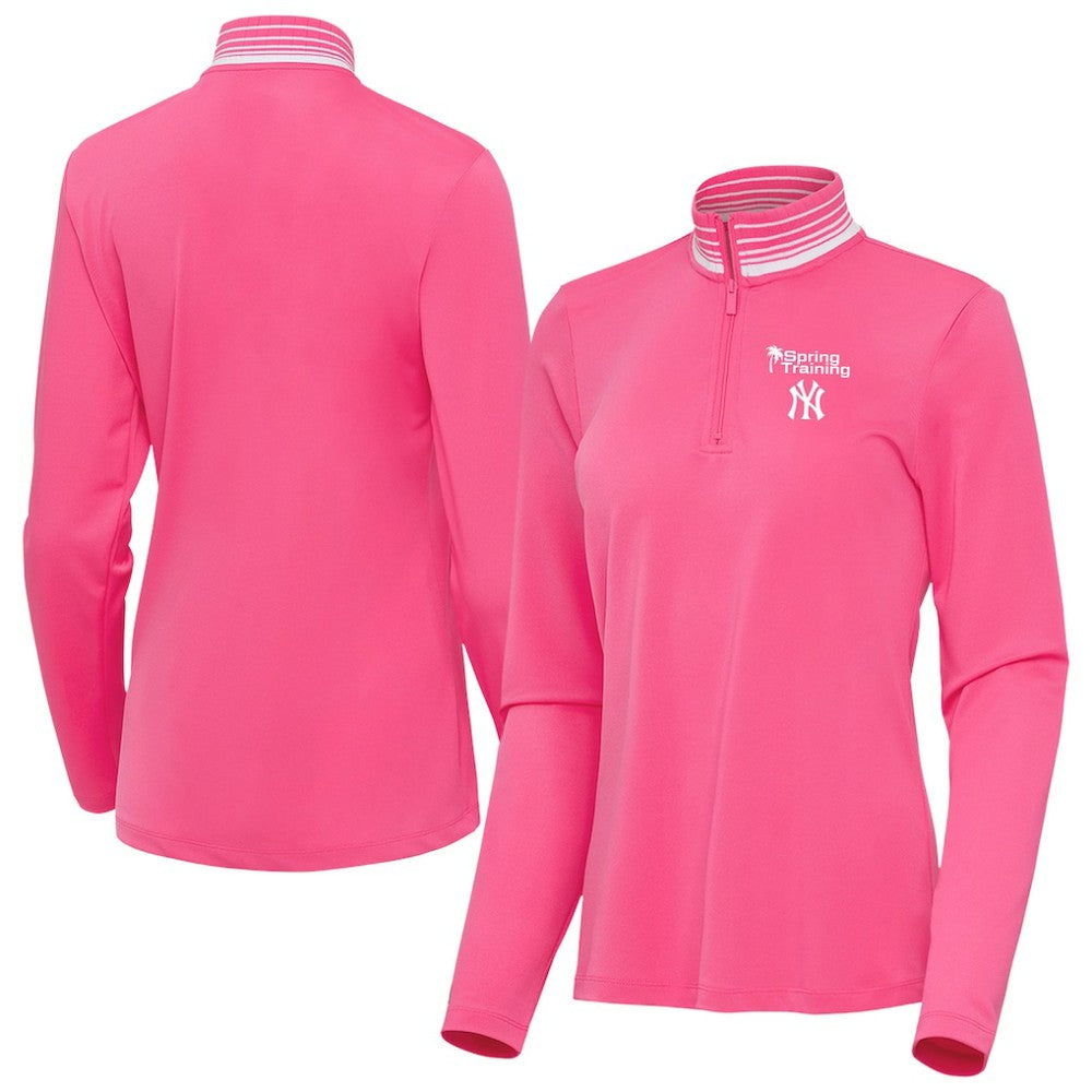 MLB New York Yankees Antigua Women's Spring Training Palmetto Quarter-Zip Top