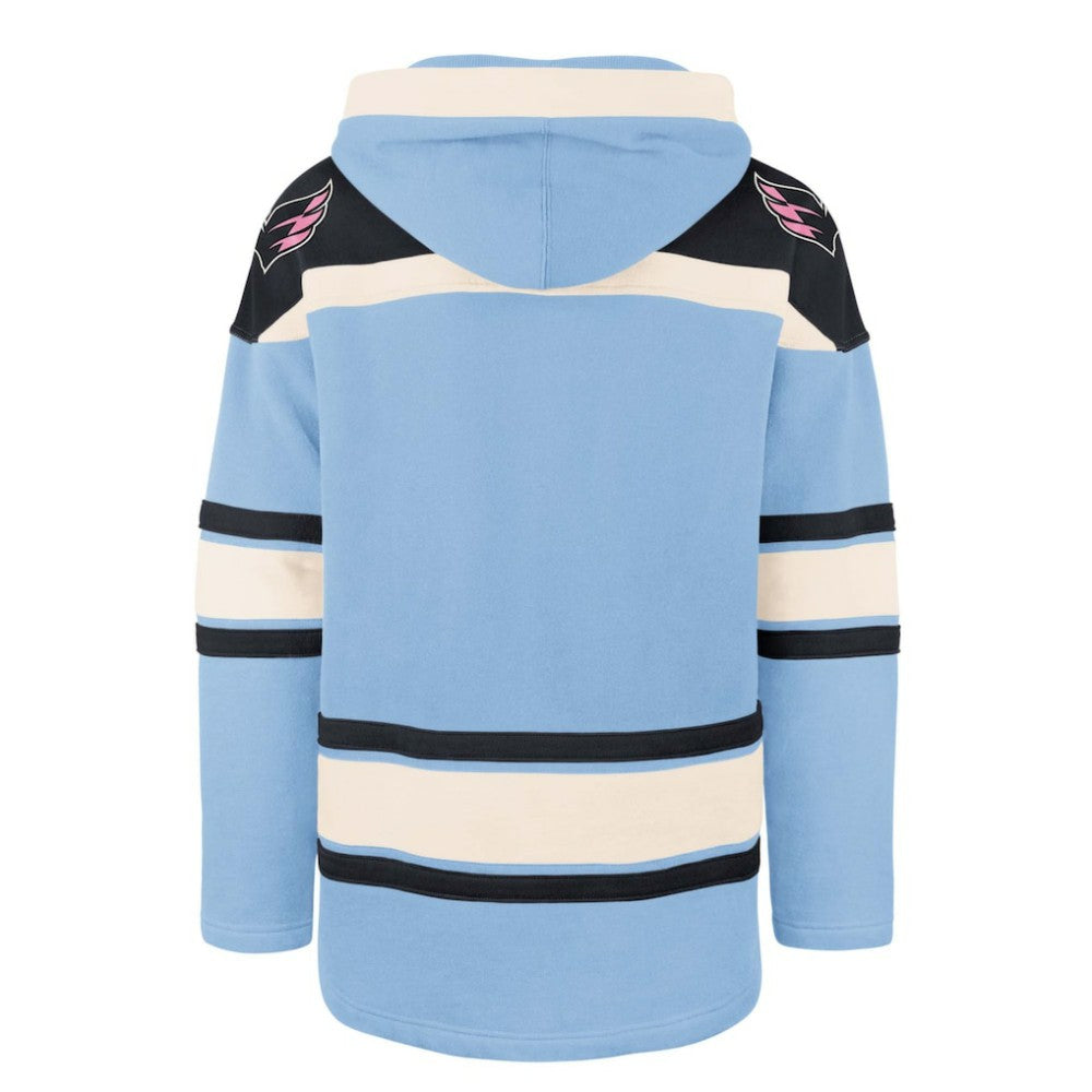NHL Light Blue Washington Capitals '47 Cherry Blossom Lacer Pullover Hoodie