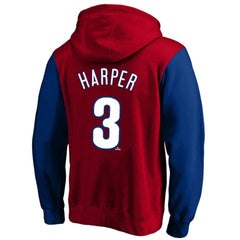 MLB Bryce Harper Philadelphia Phillies Profile Big & Tall Name & Number Fleece Pullover Hoodie