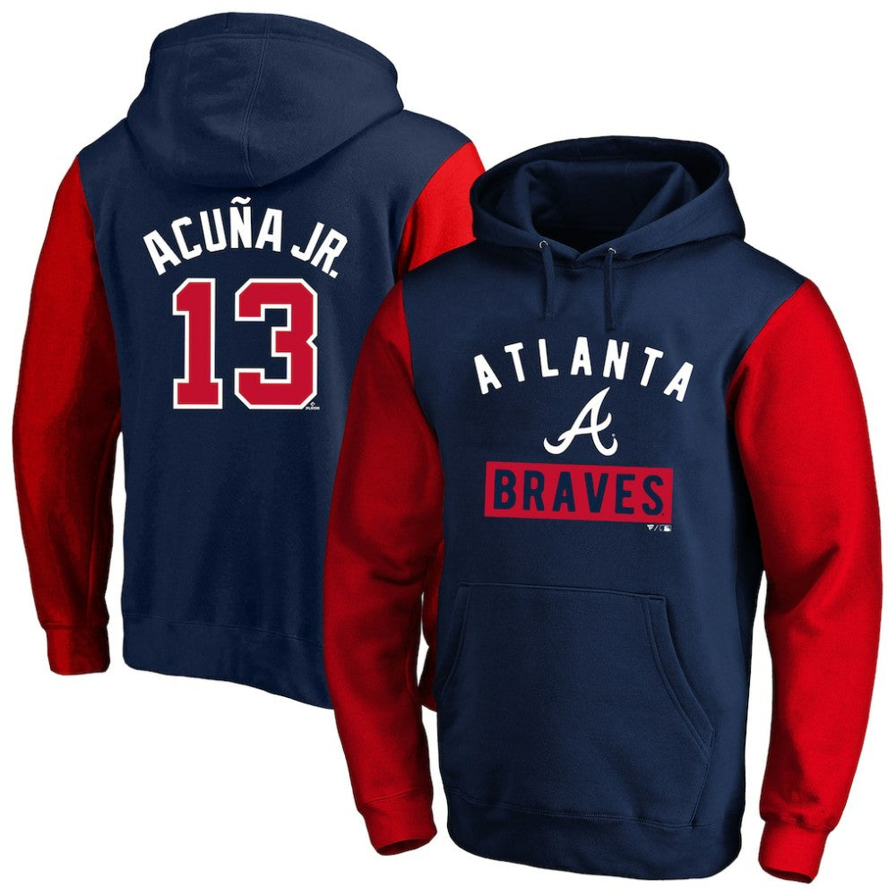 MLB Ronald Acuna Jr. Atlanta Braves Profile Big & Tall Name & Number Fleece Pullover Hoodie
